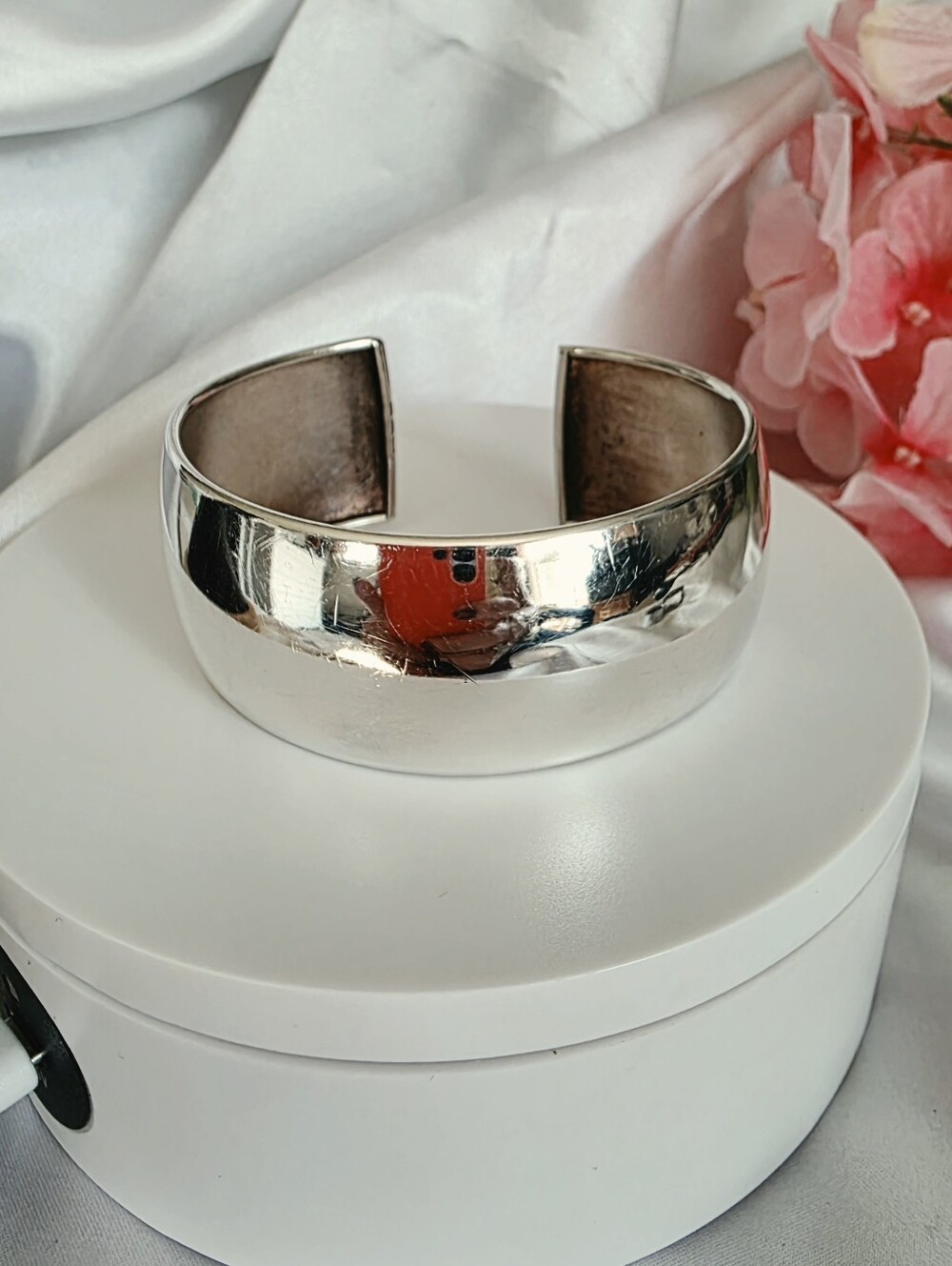 Sterling Silver 925 SU Wide Smooth Cuff Bracelet